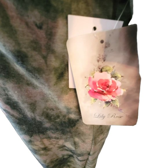 Lily Rose Olive Green and Pink Dress Shirt Style Midi Woman's Size XXL JJ3080 - Picture 6 of 9